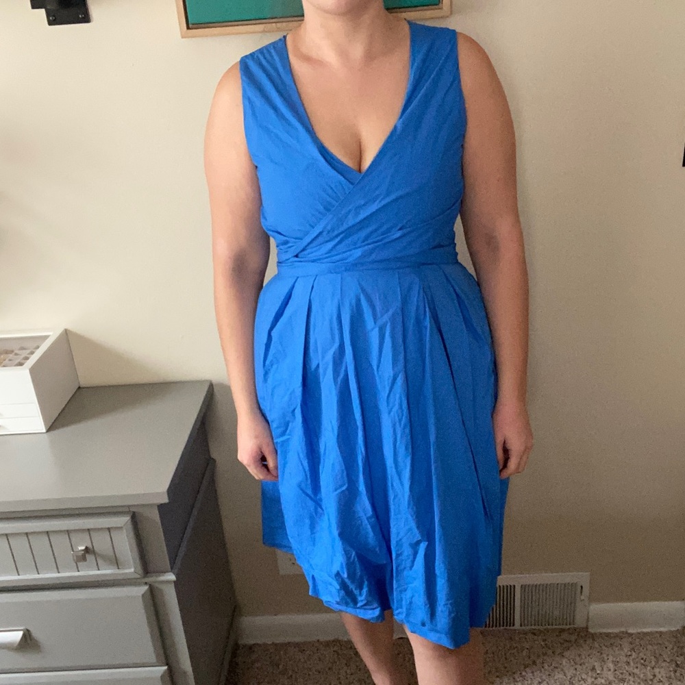 J Crew Poplin Wrap Dress - Petite!